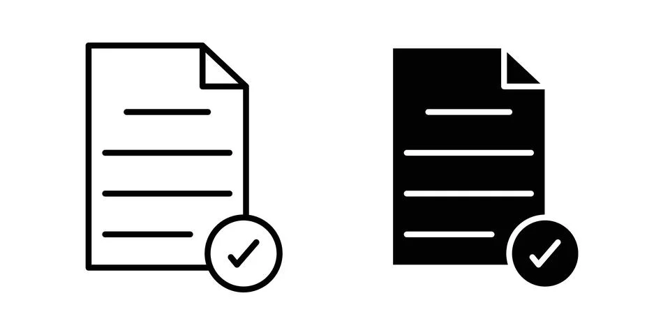 Accept document icon illustration. Pixel perfect vector graphics Stock Illustration