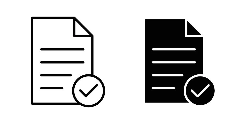 Accept document icon Illustration set. Vector Eps10 for apps Stock Illustration