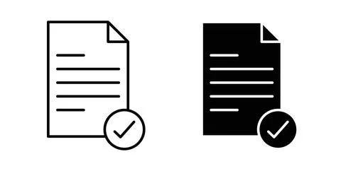 Accept document icon. Style is flat and line symbol 스톡 일러스트