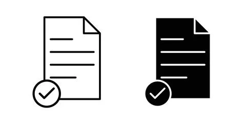 Accept document icon symbol. Flat Vector illustration Stock Illustration