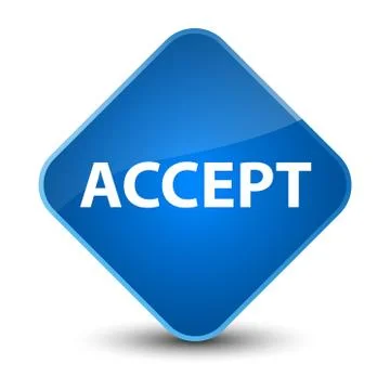 Accept elegant blue diamond button Stock Illustration