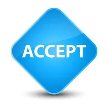 Accept elegant cyan blue diamond button Stock Illustration