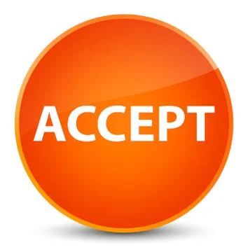 Accept elegant orange round button Stock Illustration