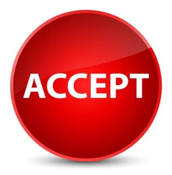 Accept elegant red round button Stock Illustration