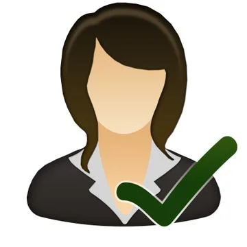 Accept female user icon Stock Illustration