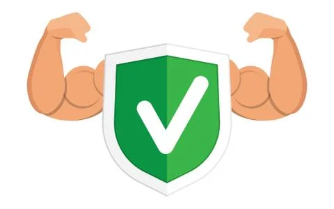 Accept green shield icon Stock Illustration
