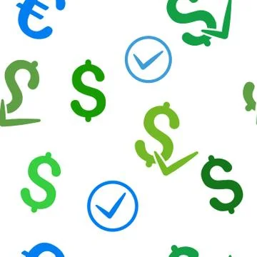 Accept Money Flat Vector Seamless Pattern Stock Illustration