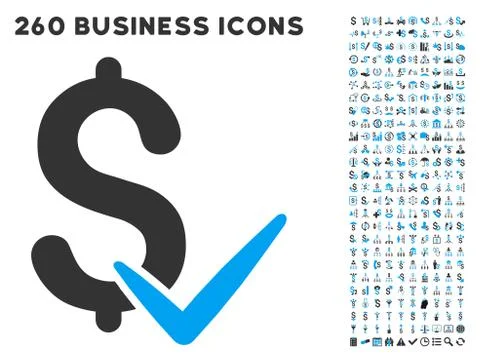 Accept Money Icon with Flat Vector Set Illustrazione stock