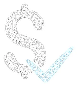 Accept Money Polygonal Frame Vector Mesh Illustration Stock Illustration