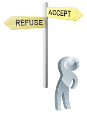 Accept or refuse choice Stock Illustration