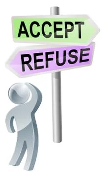 Accept or refuse decision Stock Illustration