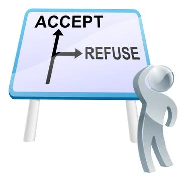 Accept or refuse sign Stock Illustration