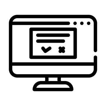 Accept or reject request of operating system line icon vector illustration Stock Illustration