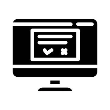 Accept or reject request of operating system glyph icon vector illustration Stockillustratie