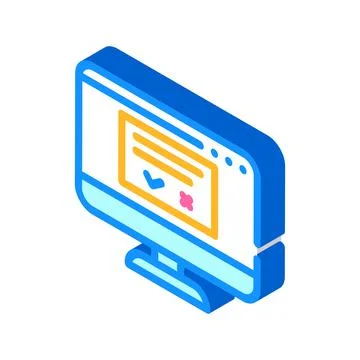 Accept or reject request of operating system isometric icon vector illustrati Illustrazione stock