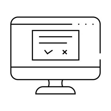 Accept or reject request of operating system line icon vector illustration Illustrazione stock