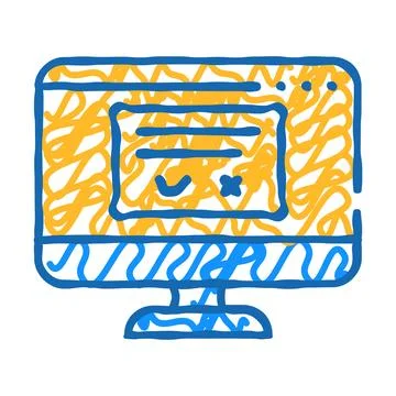 Accept or reject request of operating system icon doodle illustration Illustrazione stock