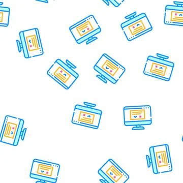 Accept or reject request of operating system vector seamless pattern 스톡 일러스트