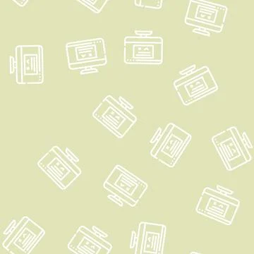 Accept or reject request of operating system line vector seamless pattern Stock Illustration