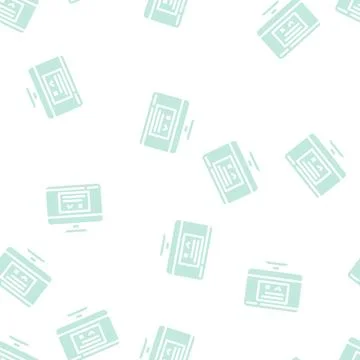 Accept or reject request of operating system glyph vector seamless pattern 库存插图