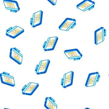 Accept or reject request of operating system isometric icon seamless pattern Illustrazione stock