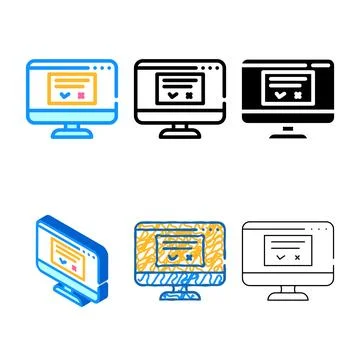 Accept or reject request of operating system styles color icon vector Stock Illustration