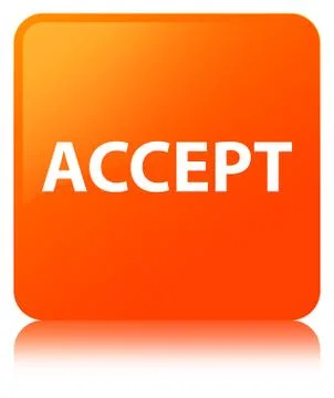 Accept orange square button Stock Illustration