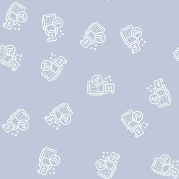 Accept payment pos terminal line seamless pattern Stock Illustration