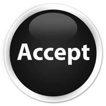 Accept premium black round button Stock Illustration