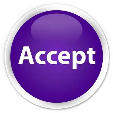 Accept premium purple round button Stock Illustration