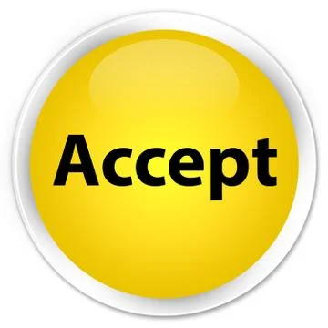 Accept premium yellow round button Stock Illustration