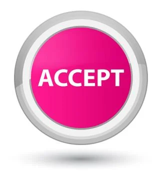 Accept prime pink round button Stock Illustration