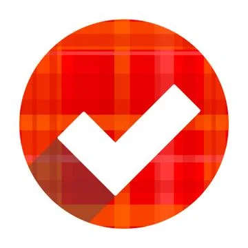 Accept red flat icon isolated. Illustrazione stock