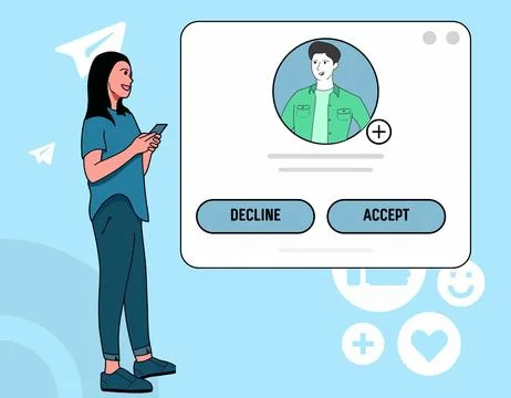 Accept request concept vector flat illustration Stock Illustration