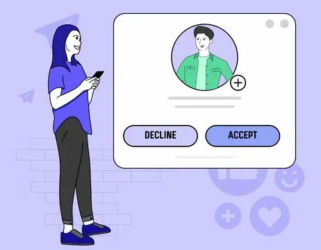 Accept request concept vector flat illustration Stock Illustration