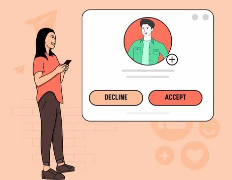 Accept request concept vector flat illustration Stock Illustration