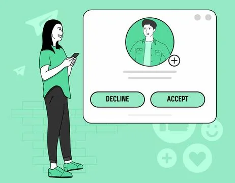 Accept request concept vector flat illustration Stock Illustration