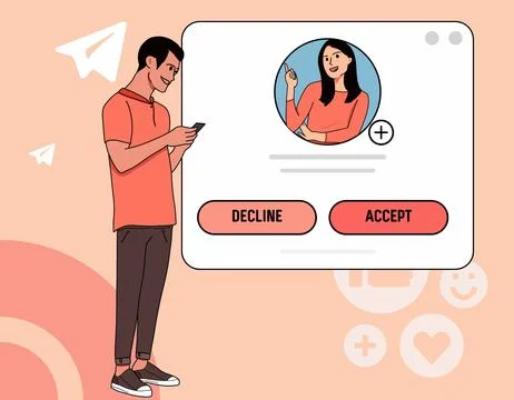 Accept request concept vector flat illustration Stock Illustration