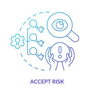 Accept risk blue gradient concept icon Illustrazione stock