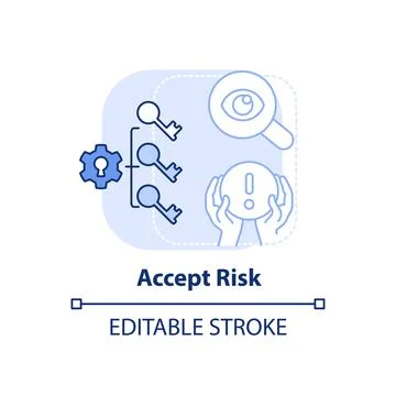 Accept risk light blue concept icon 库存插图