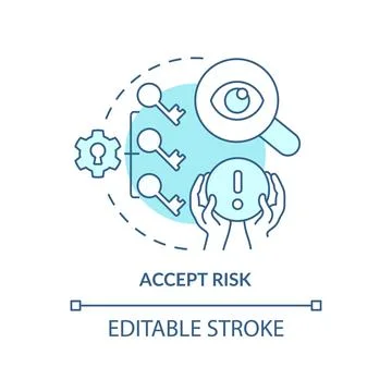 Accept risk turquoise concept icon Illustrazione stock