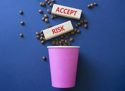 Accept Risks symbol. Concept words Accept Risks on beautiful wooden picture.. Stock Photos