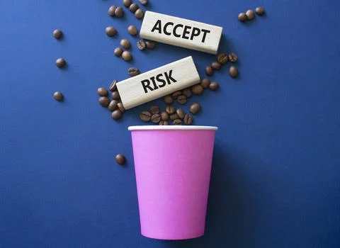 Accept Risks symbol. Concept words Accept Risks on beautiful wooden picture.. Stock Photos