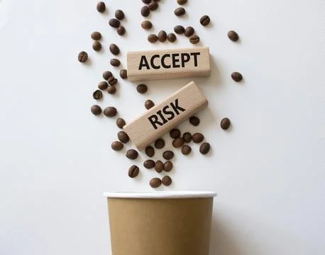 Accept Risks symbol. Concept words Accept Risks on beautiful wooden picture.. Stock Photos