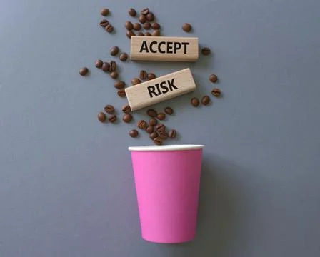Accept Risks symbol. Concept words Accept Risks on beautiful wooden picture.. Stock Photos