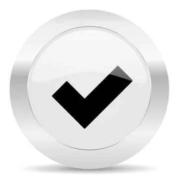 Accept silver glossy web icon Stock Illustration