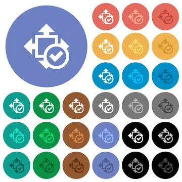 Accept size round flat multi colored icons Stock Illustration