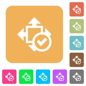 Accept size rounded square flat icons Stock Illustration