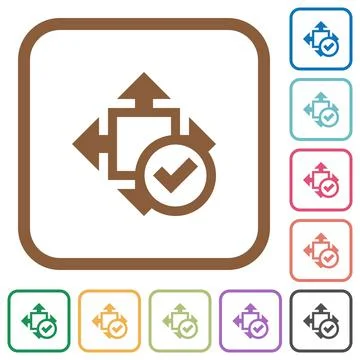 Accept size simple icons Illustrazione stock