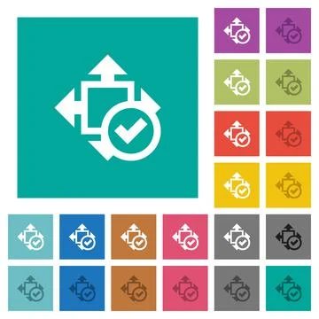 Accept size square flat multi colored icons Stock Illustration